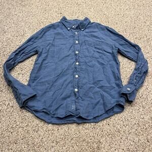 Abercrombie & Fitch Men's Long Sleeve 100% Linen Button Down Shirt Sz S Blue